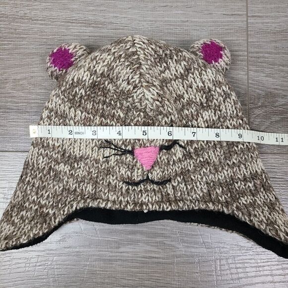 Mexx Girl's Knit Wool Fleece Lined Winter Trapper Hat with Tassels - Picture 11 of 13